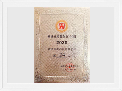 2020福建省民營(yíng)企業(yè)100強(qiáng)第24位